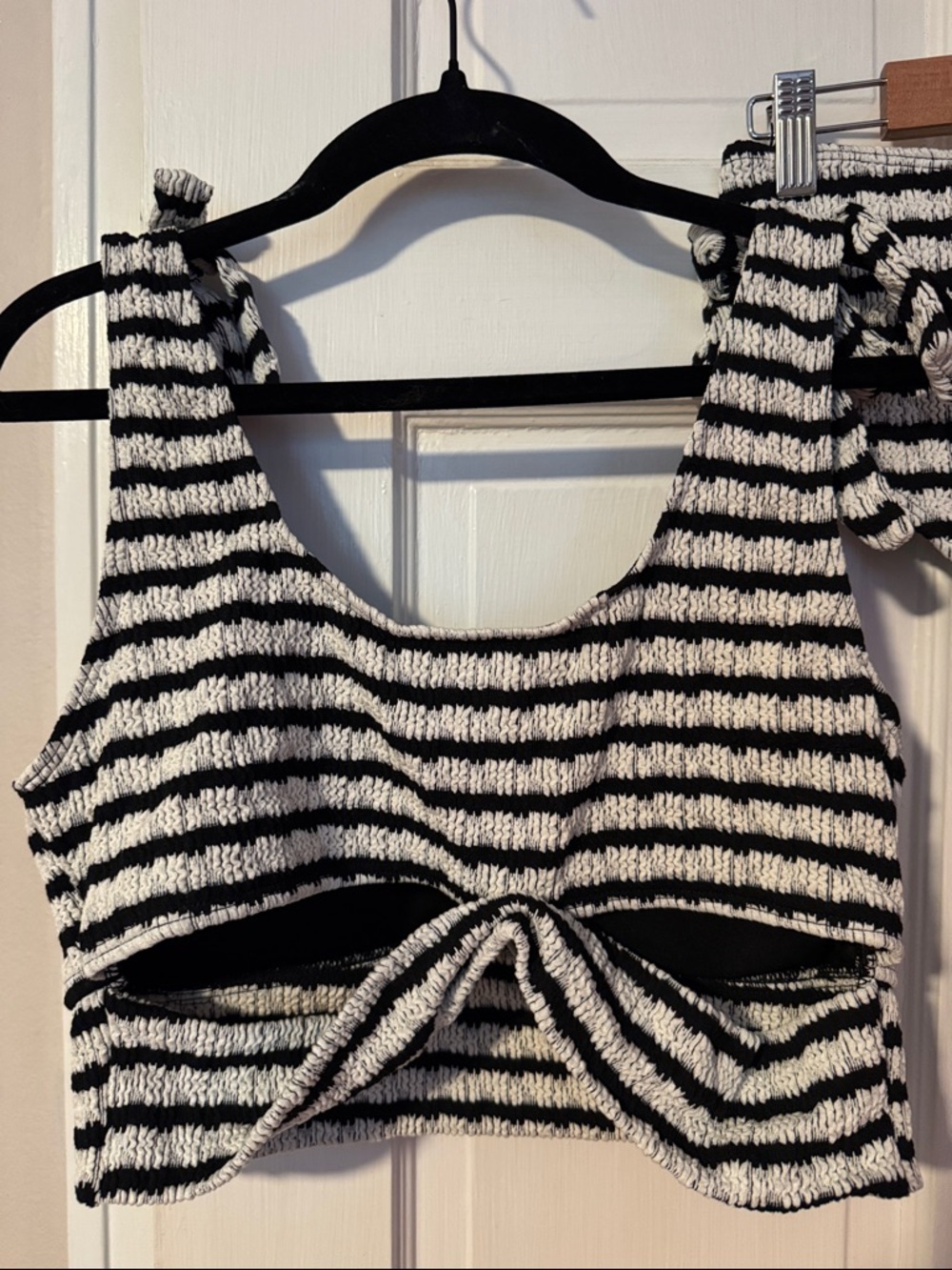 NWOT Striped Black & White Ribbed Bikini Set Swim Size XL - Picture 7 of 10